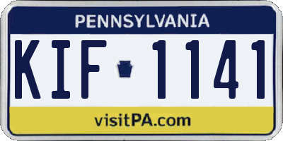PA license plate KIF1141