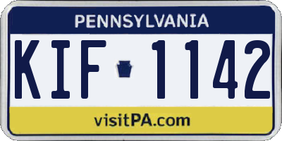 PA license plate KIF1142