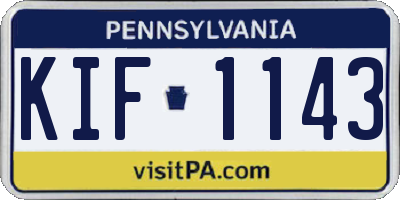 PA license plate KIF1143