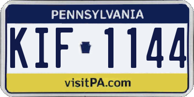 PA license plate KIF1144