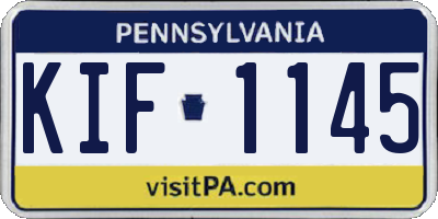 PA license plate KIF1145