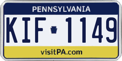PA license plate KIF1149