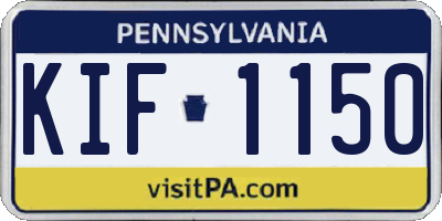 PA license plate KIF1150