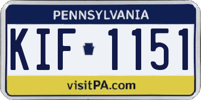 PA license plate KIF1151