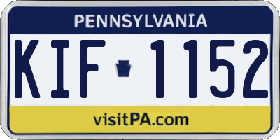 PA license plate KIF1152