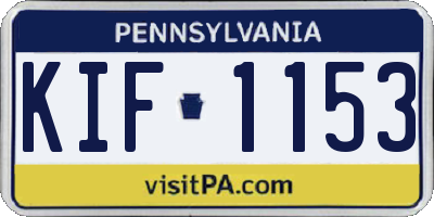 PA license plate KIF1153