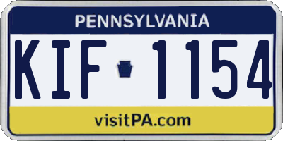 PA license plate KIF1154