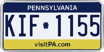 PA license plate KIF1155
