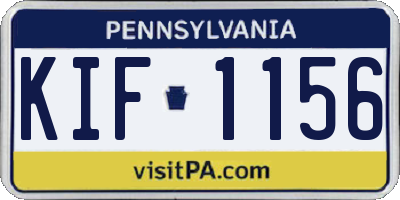 PA license plate KIF1156