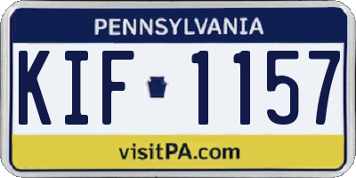 PA license plate KIF1157