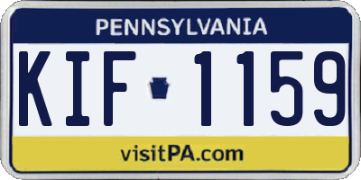 PA license plate KIF1159
