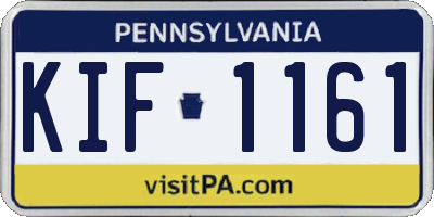 PA license plate KIF1161