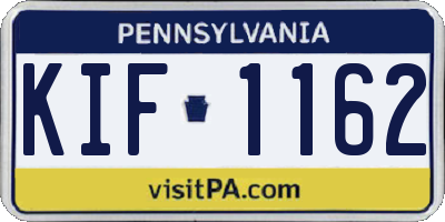 PA license plate KIF1162