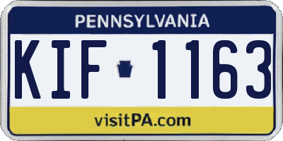 PA license plate KIF1163
