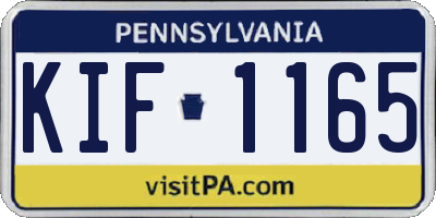 PA license plate KIF1165