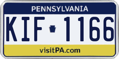 PA license plate KIF1166