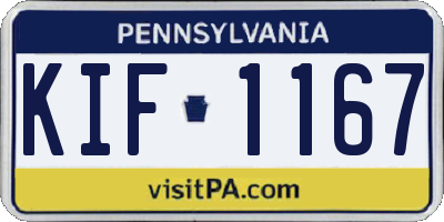 PA license plate KIF1167