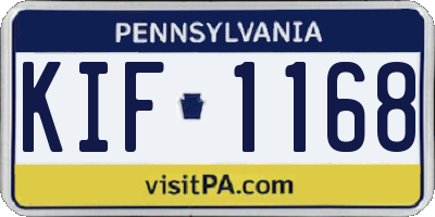 PA license plate KIF1168