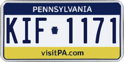 PA license plate KIF1171