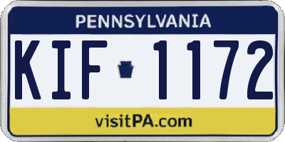 PA license plate KIF1172