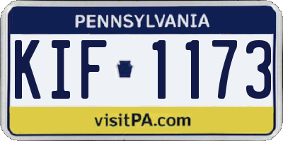 PA license plate KIF1173
