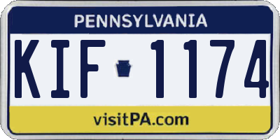 PA license plate KIF1174