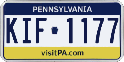 PA license plate KIF1177