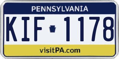 PA license plate KIF1178