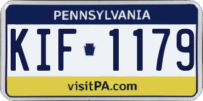 PA license plate KIF1179