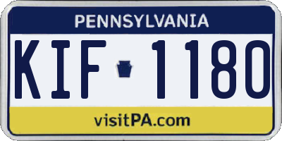 PA license plate KIF1180