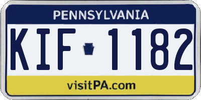 PA license plate KIF1182