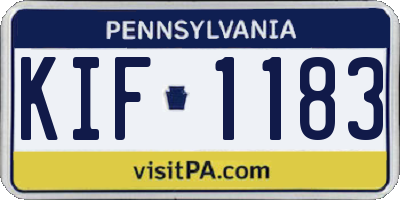 PA license plate KIF1183