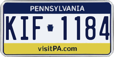 PA license plate KIF1184