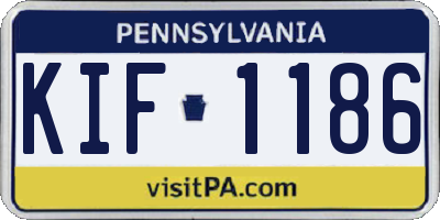 PA license plate KIF1186