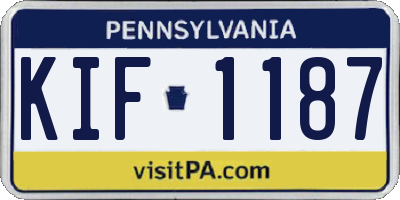 PA license plate KIF1187