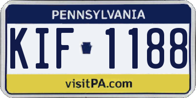 PA license plate KIF1188