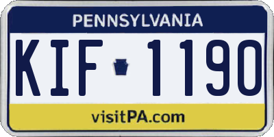 PA license plate KIF1190