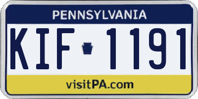 PA license plate KIF1191