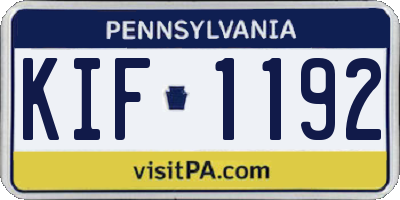 PA license plate KIF1192