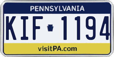 PA license plate KIF1194
