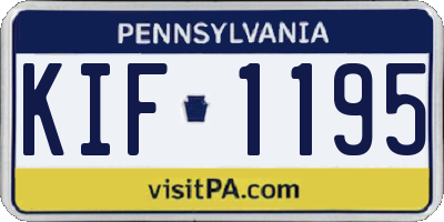 PA license plate KIF1195