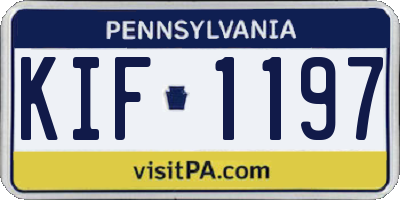 PA license plate KIF1197