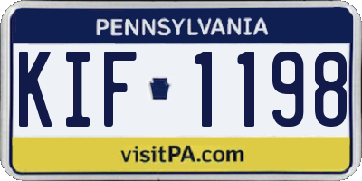 PA license plate KIF1198