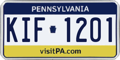 PA license plate KIF1201