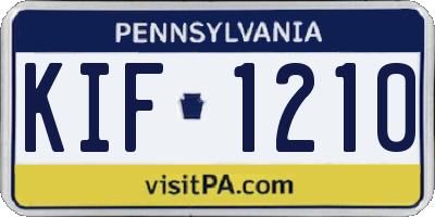 PA license plate KIF1210