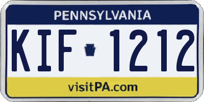 PA license plate KIF1212