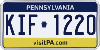 PA license plate KIF1220
