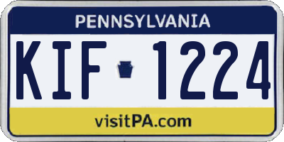 PA license plate KIF1224