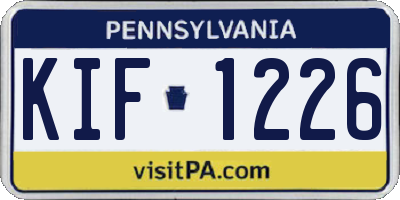 PA license plate KIF1226