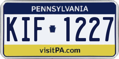 PA license plate KIF1227